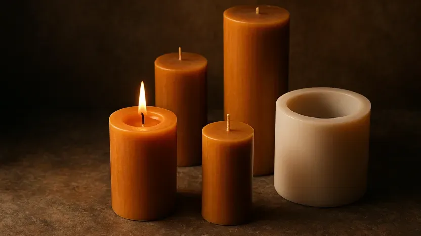Bougie pilier : fabriquer une bougie moulée